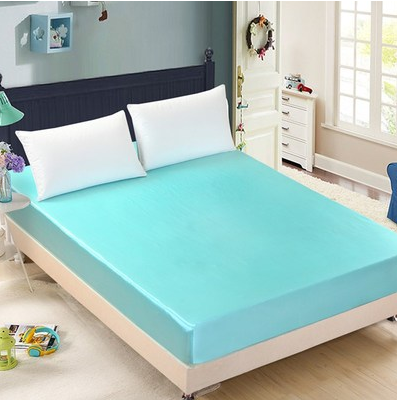 Summer ice silk silk silk bed solid color bed cover