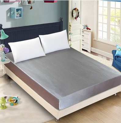 Summer ice silk silk silk bed solid color bed cover