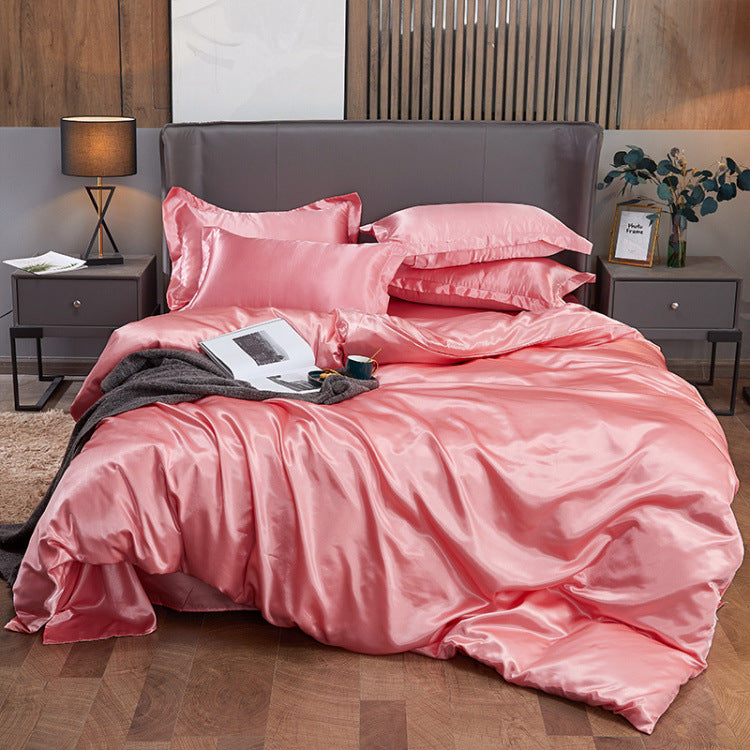 Four piece set of washed imitation silk