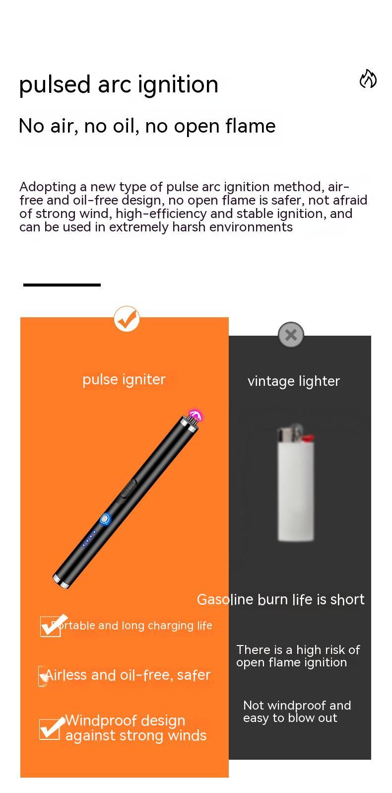 Strong Double Safety Windproof Burning Torch Kitchen Natural Gas Range Igniter