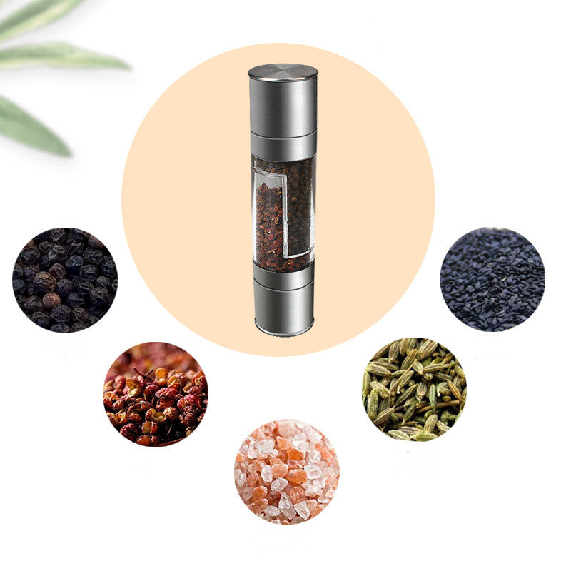 Black pepper grain grinder manual household kitchen glass seasoning bottle