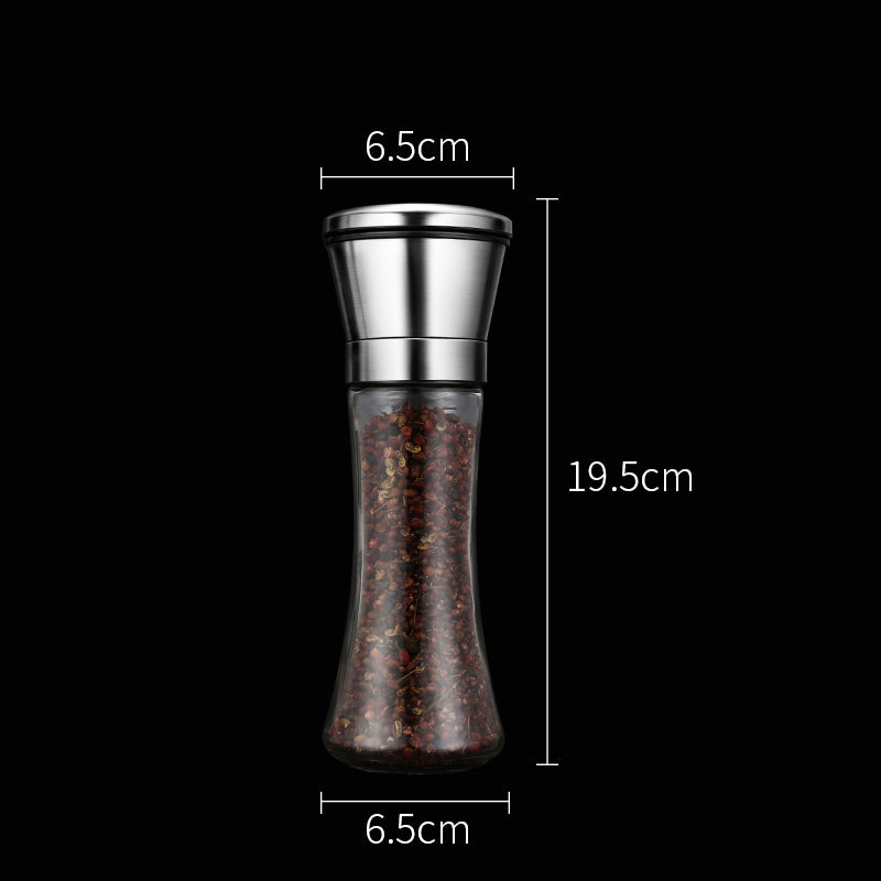 Black pepper grain grinder manual household kitchen glass seasoning bottle