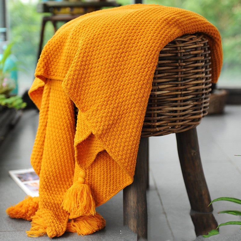 Knitted Bed end Nordic Woolen Sofa Blanket