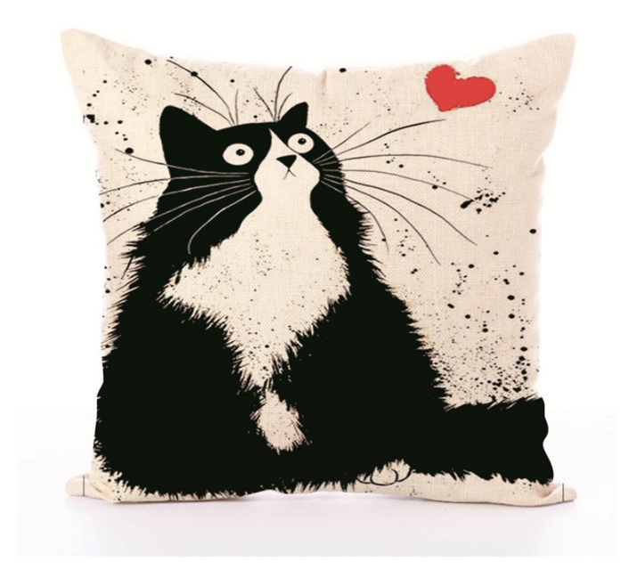 Black & White Cat Pillow Cases