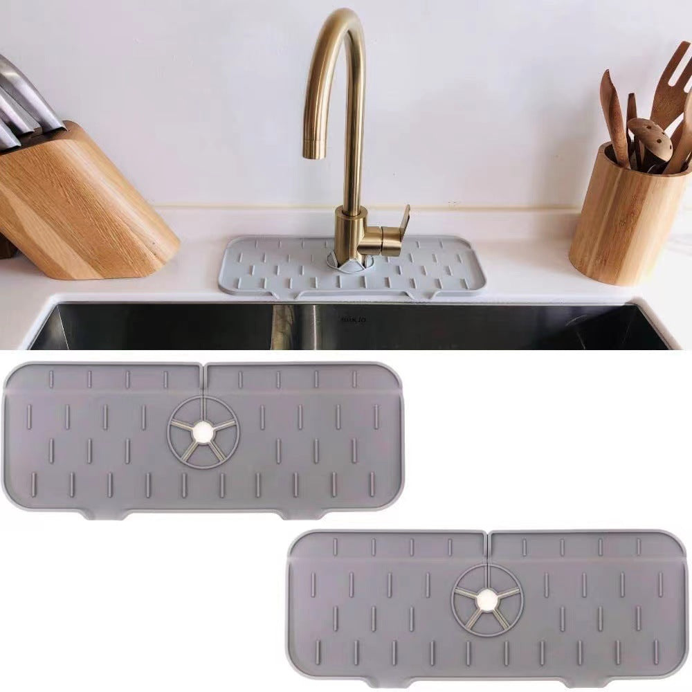 Kitchen Silicone Faucet Absorbent Mat Sink Splash Guard Faucet
