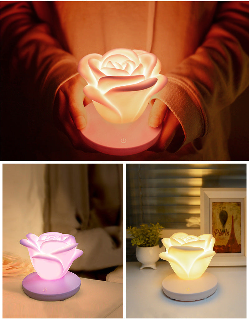 4 Colors Romantic Rose-shape Three Lighting Level Dimming Light