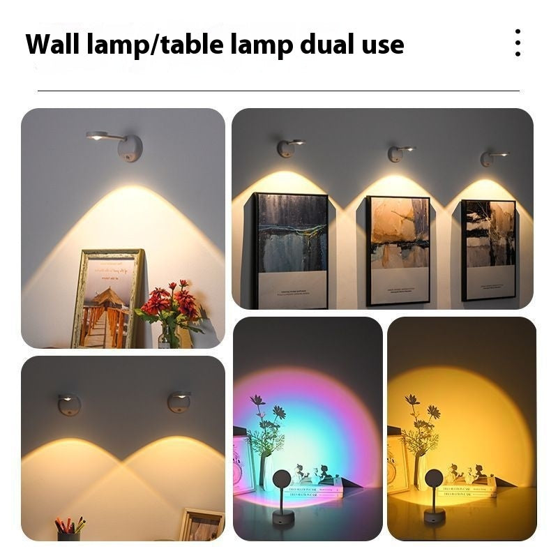 Rechargeable Spotlight Punch-free Remote Control Human Body Induction Wall Lamp