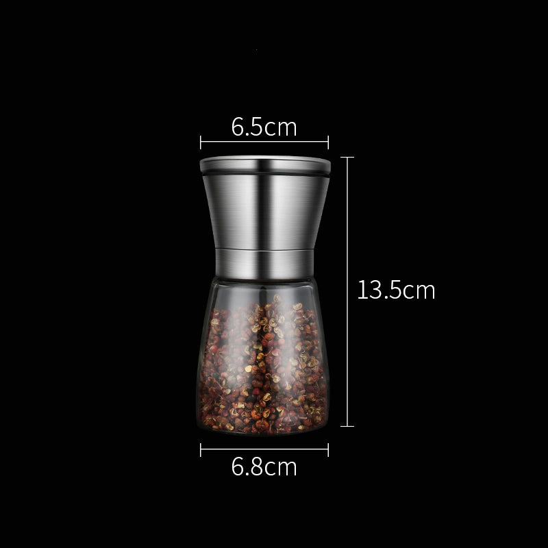 Black pepper grain grinder manual household kitchen glass seasoning bottle