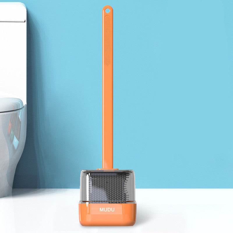 Small Crystal Silicone Toilet Brush Set Wall Mounted Household Cleaning Brush
