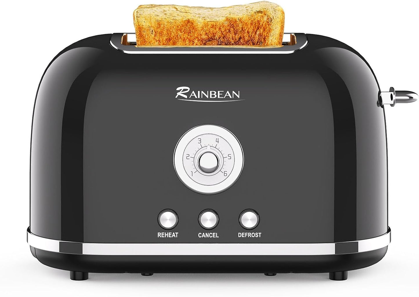Toaster 2 Slice Retro Toaster Stainless Steel With 6 Bread Shade