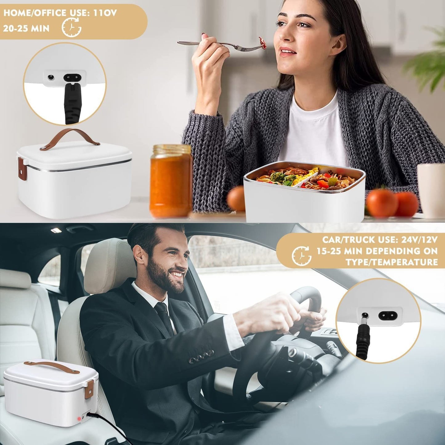 Car Mounted Household Stainless Steel Heating Lunch Box