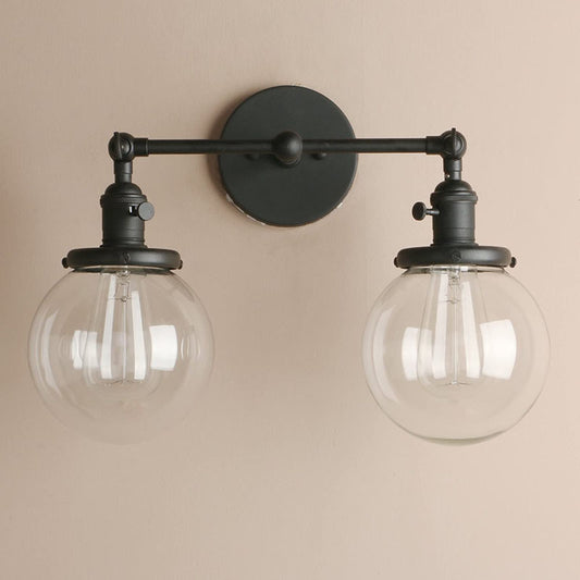 Ancient Mirror Front Lamp Spherical Glass Bedroom