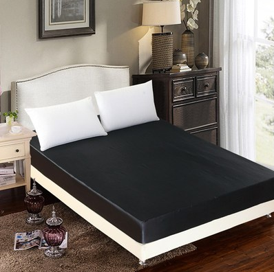 Summer ice silk silk silk bed solid color bed cover