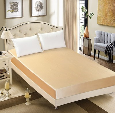 Summer ice silk silk silk bed solid color bed cover