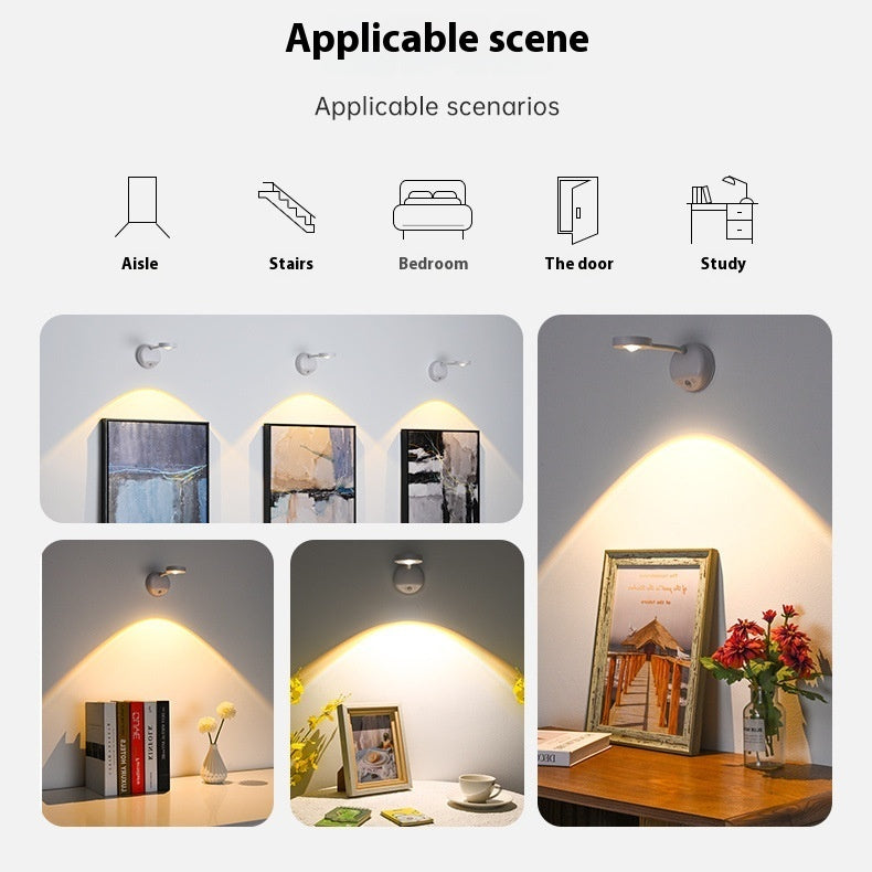Rechargeable Spotlight Punch-free Remote Control Human Body Induction Wall Lamp