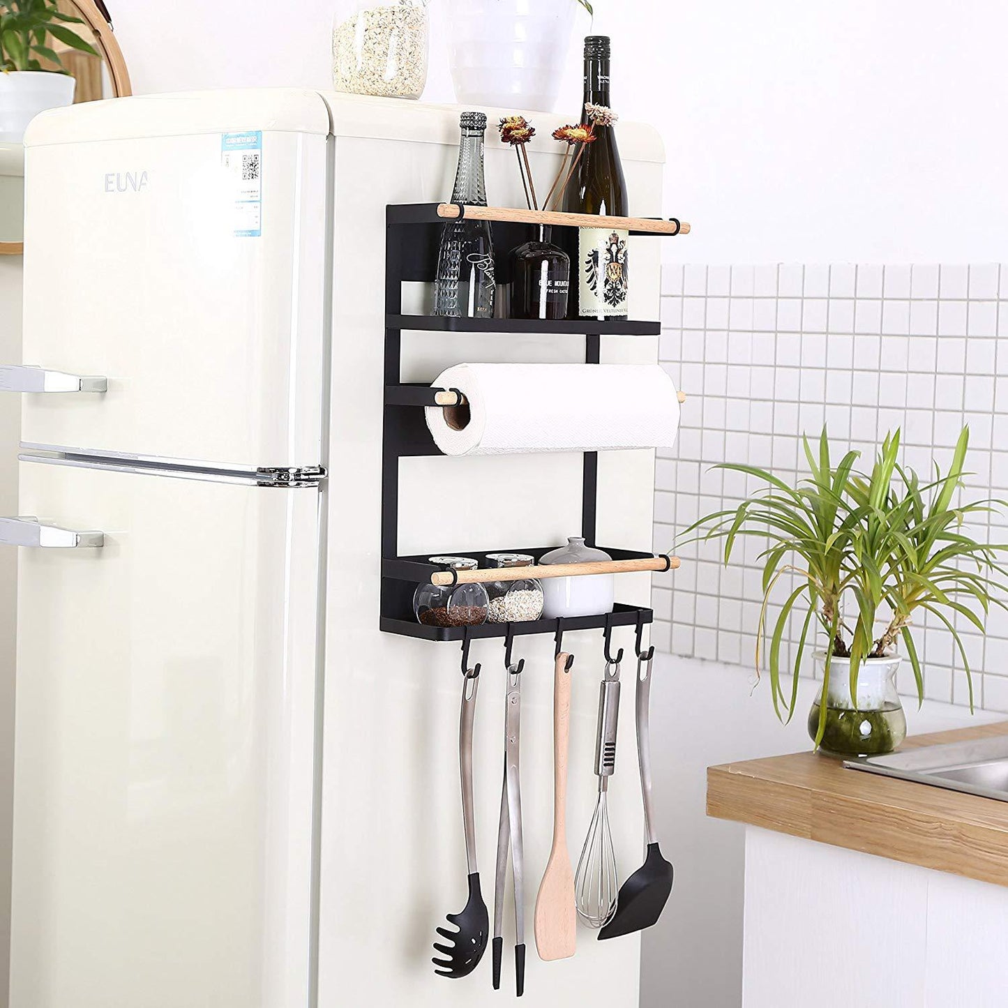 Multifunctional Hanger For Kitchen Sidewall Shelf