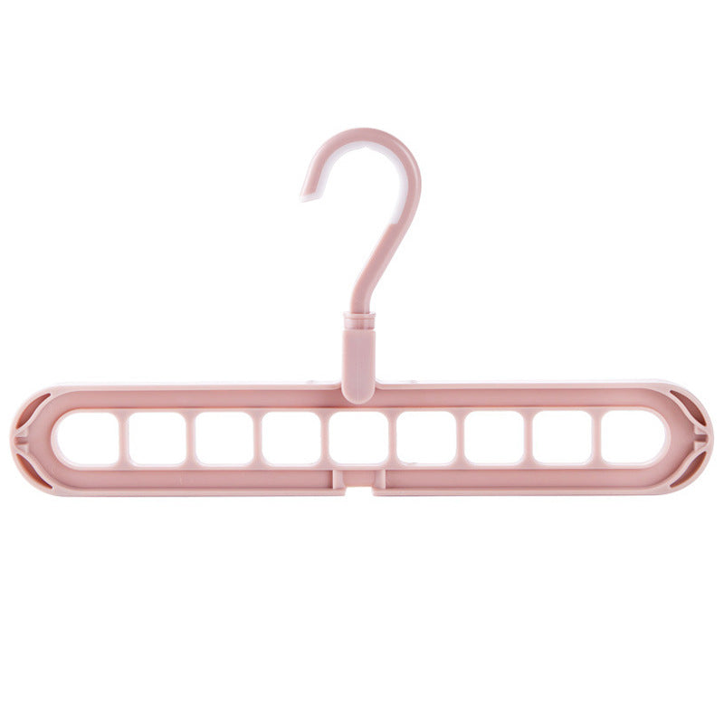 Nine-hole Seamless Folding Simple Storage Hanger For Bedroom