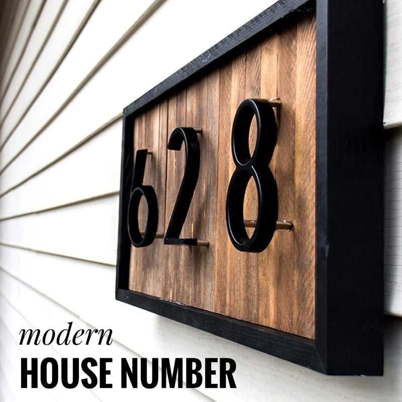 12CM Black 3D Three-dimensional Metal Digital Door Plate Number