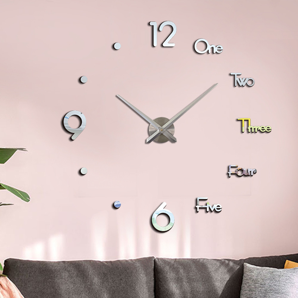 3D big size sticker wall clock
