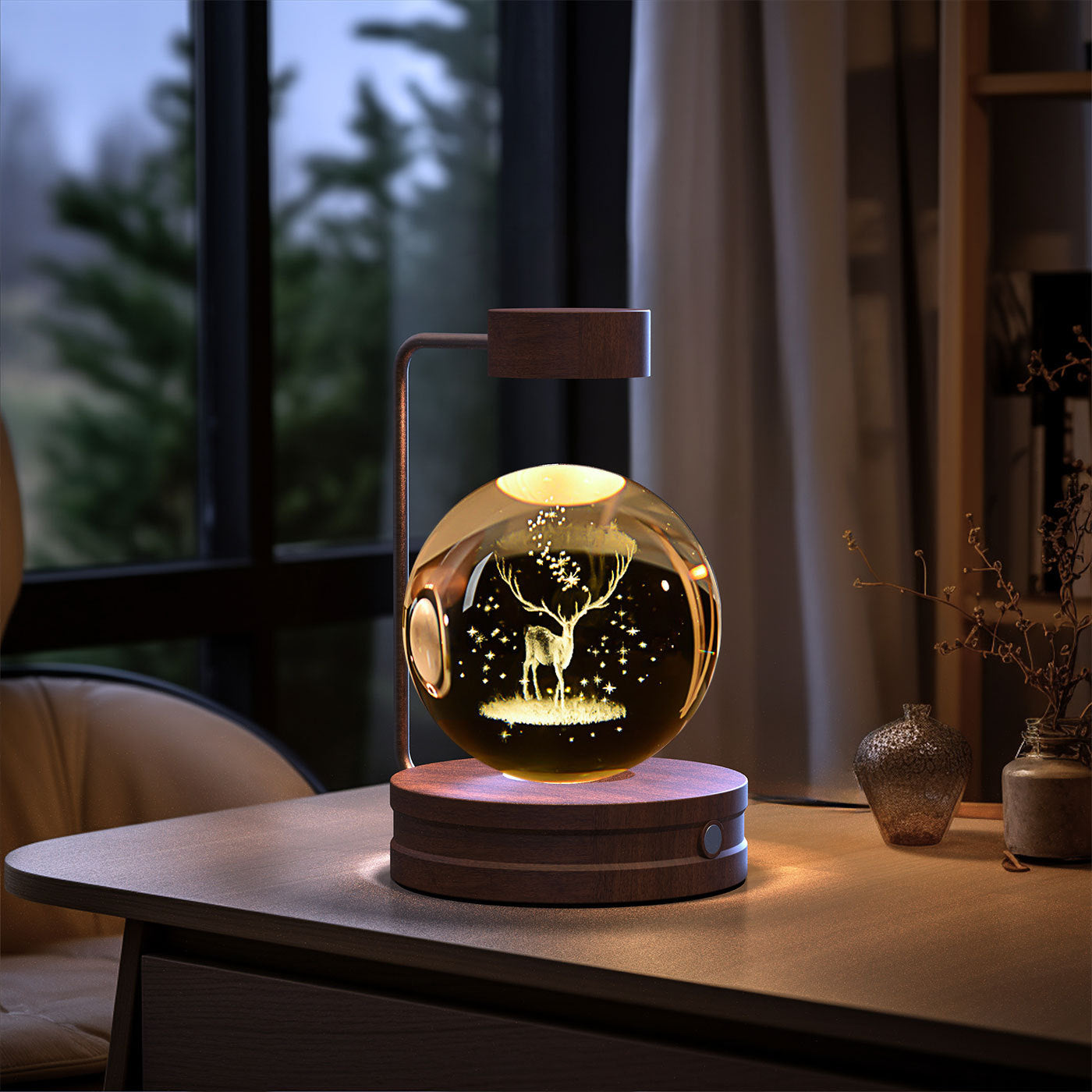 Crystal Ball Cosmic Dinosaur Indoor Night Light Lamp