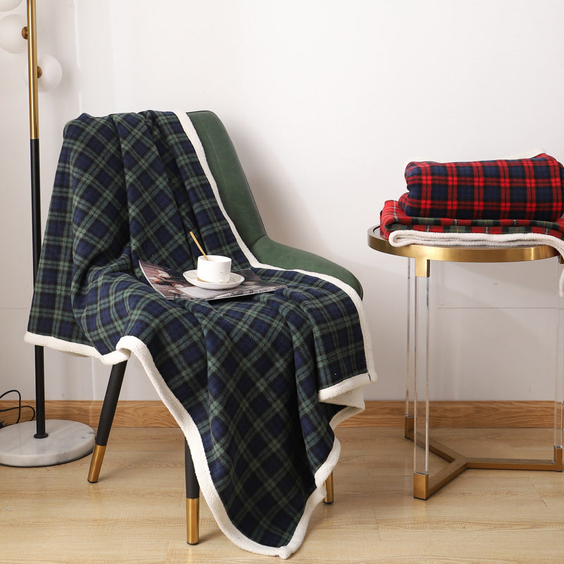 Blanket Lambswool Plaid Plain Cover Nap Blanket