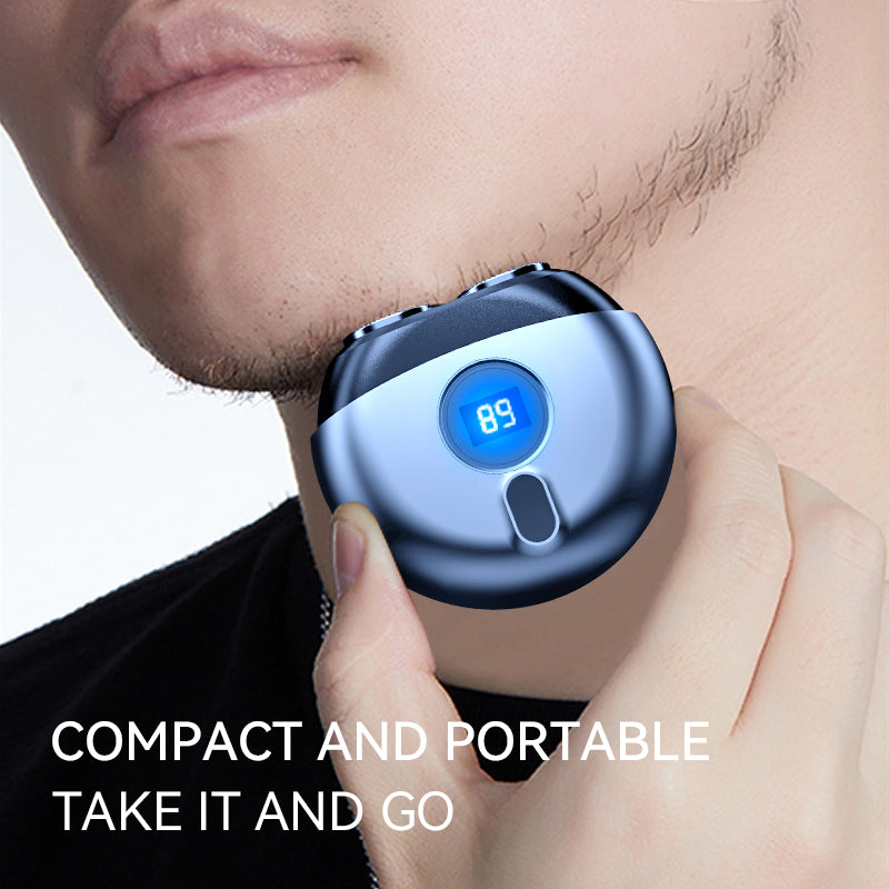 Mini Electric Razor Travel Men's Shaver LED Power Display