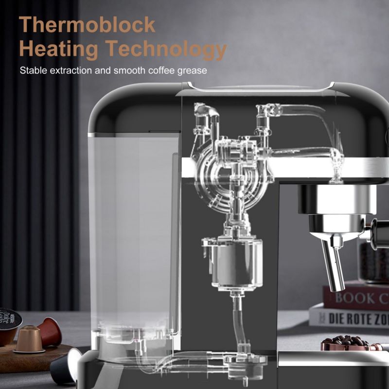 20 Bar Espresso Machine 1350W High Performance 1.4 Ldetachable