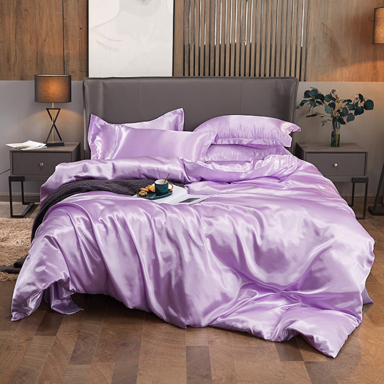 Four piece set of washed imitation silk