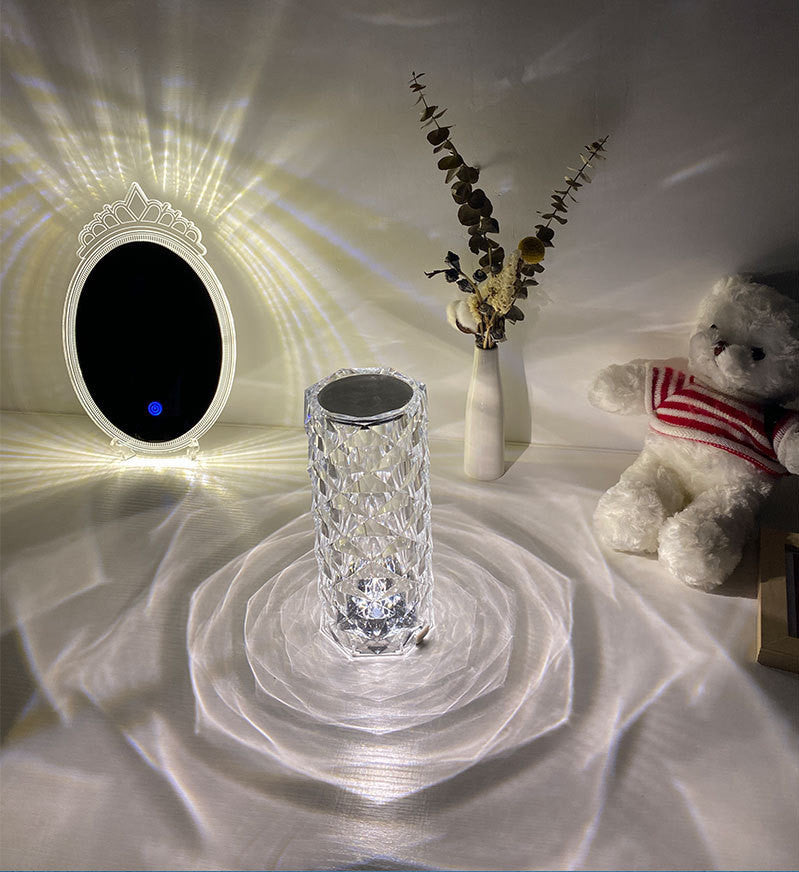 Romantic LED Rose Diamond Table Lamps For Living Room Lights