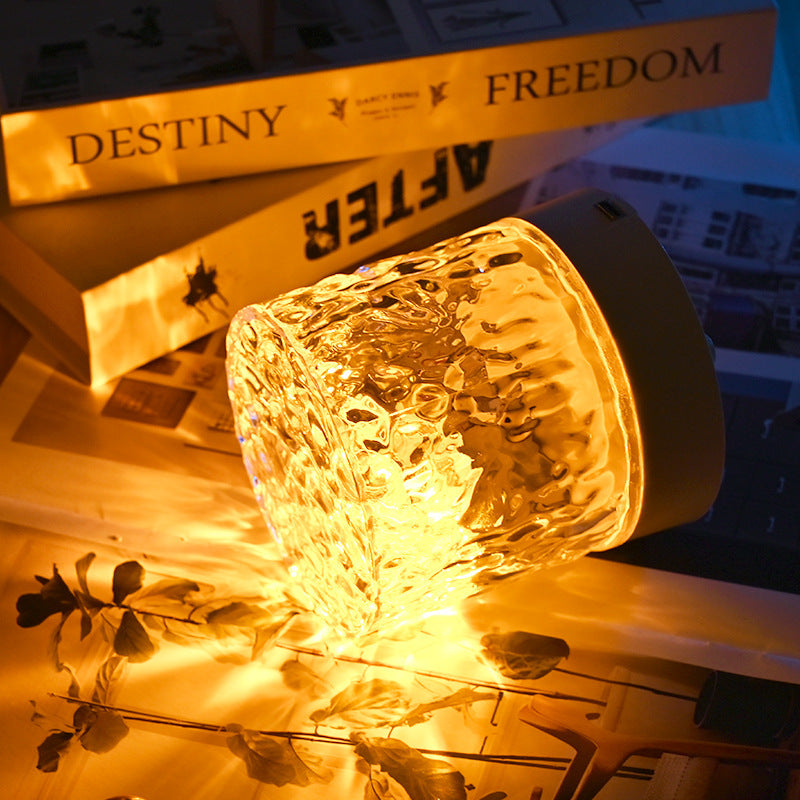 Crystal Lamp Water Ripple Projector Night Light Decoration Home