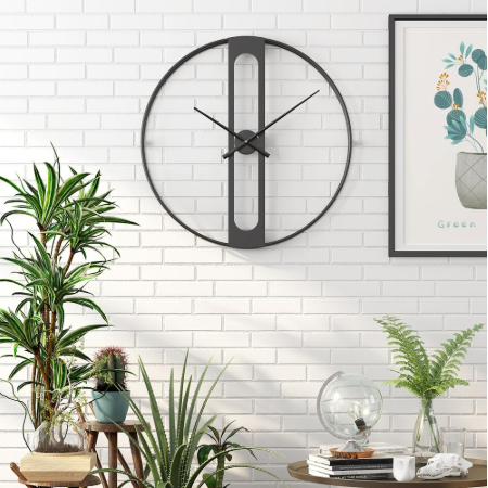 Round metal clock