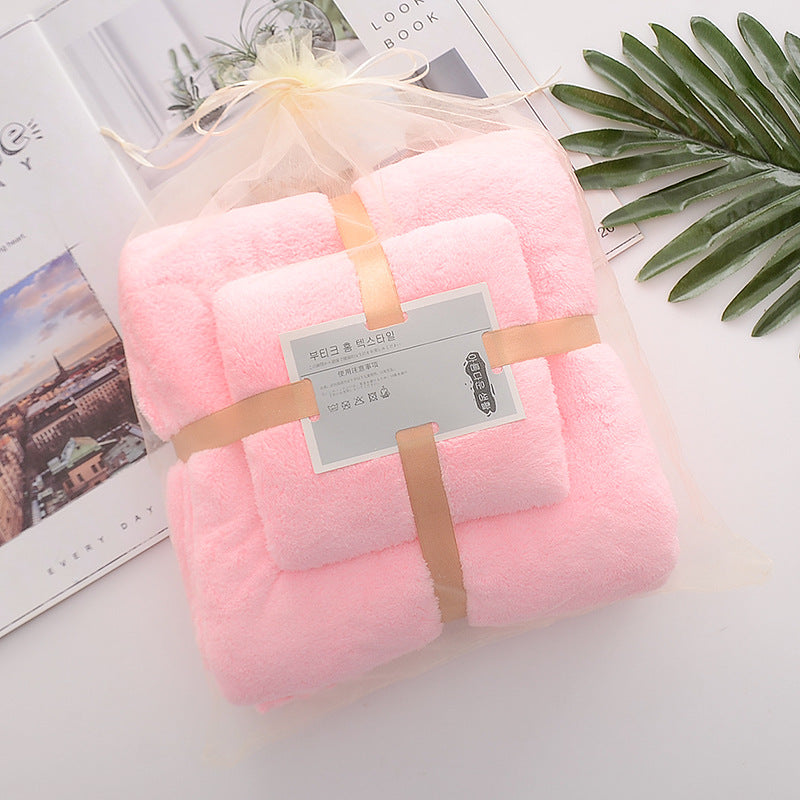High-density Coral Fleece Absorbent Soft Bath Towel Face Towel