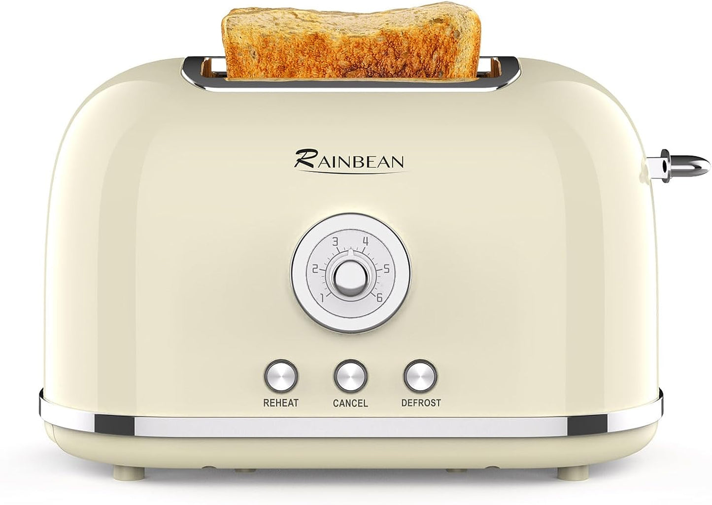 Toaster 2 Slice Retro Toaster Stainless Steel With 6 Bread Shade