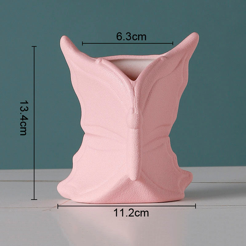 Simple Solid Color Ceramic Vases European Flower Arrangement Plant Pots