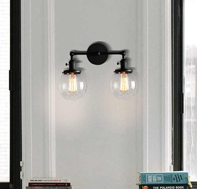 Ancient Mirror Front Lamp Spherical Glass Bedroom