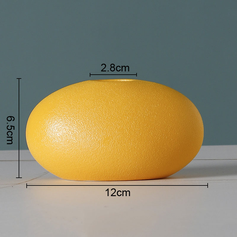 Simple Solid Color Ceramic Vases European Flower Arrangement Plant Pots