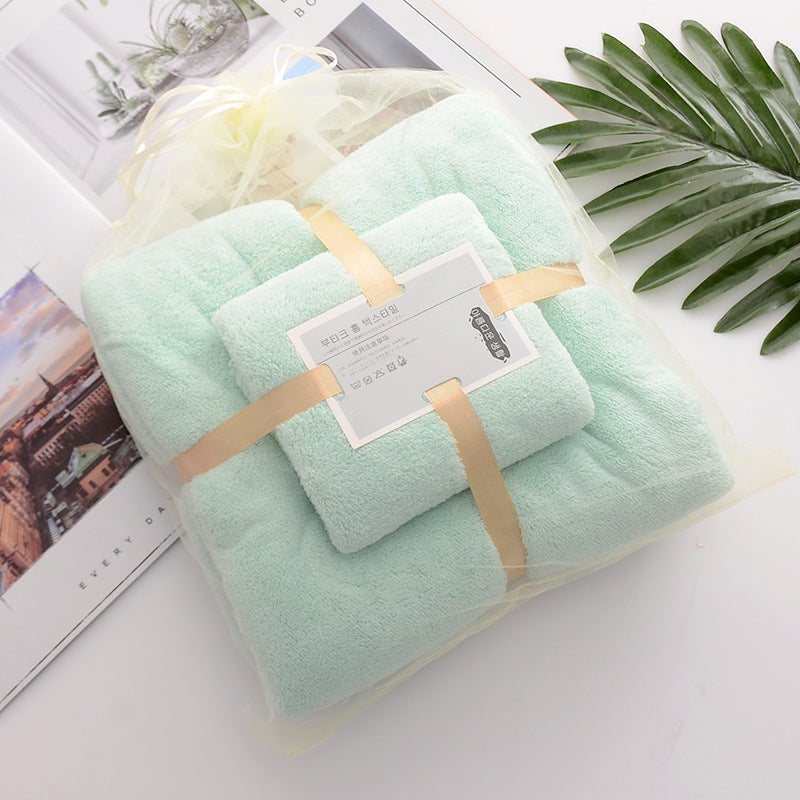 High-density Coral Fleece Absorbent Soft Bath Towel Face Towel