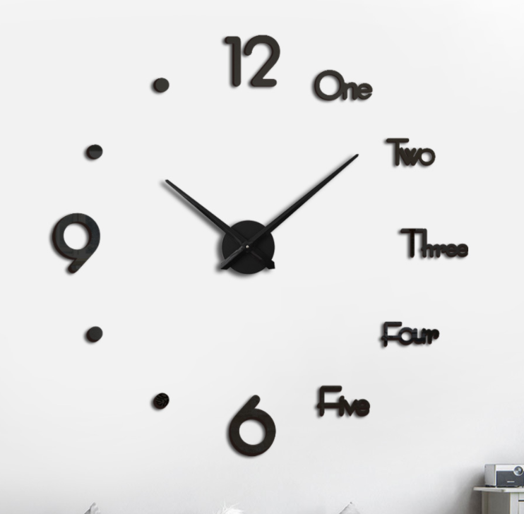 3D big size sticker wall clock