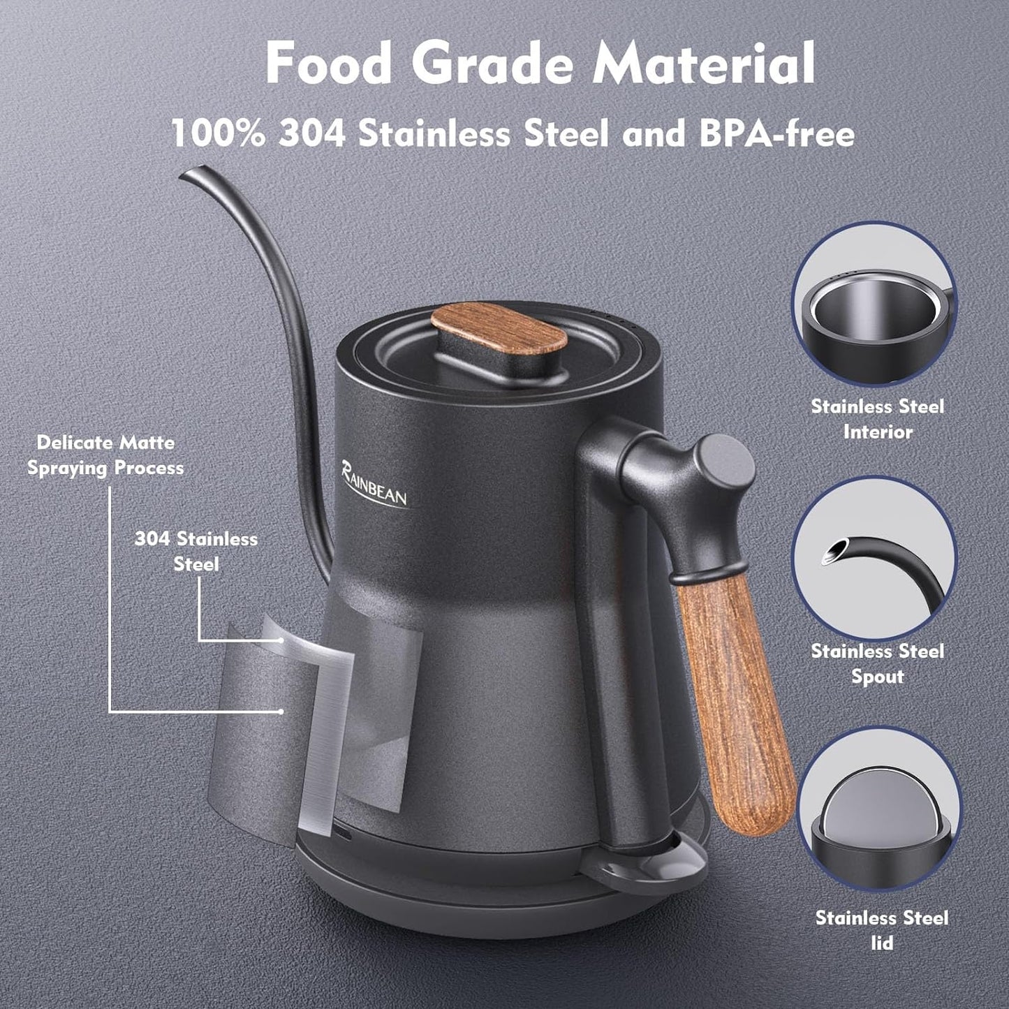 Gooseneck Electric Kettle, Pour Over Coffee Kettle Hot Water