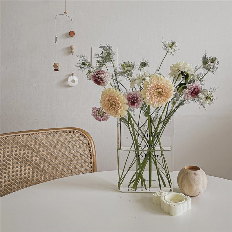Transparent Acrylic Book Vase Living Room Hydroponic Flower