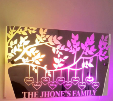 Personalized Name Mirror Light For Bedroom LED Light Up Mirror