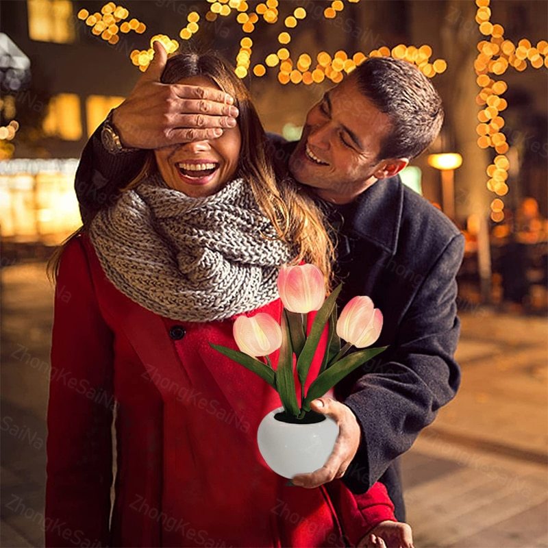 LED Tulip Night Light Simulation Flower Table Lamp LED Lights