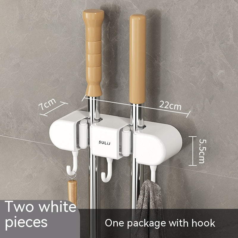 Mop Clip Hook Wall Hanging Free Punch Mop Rack