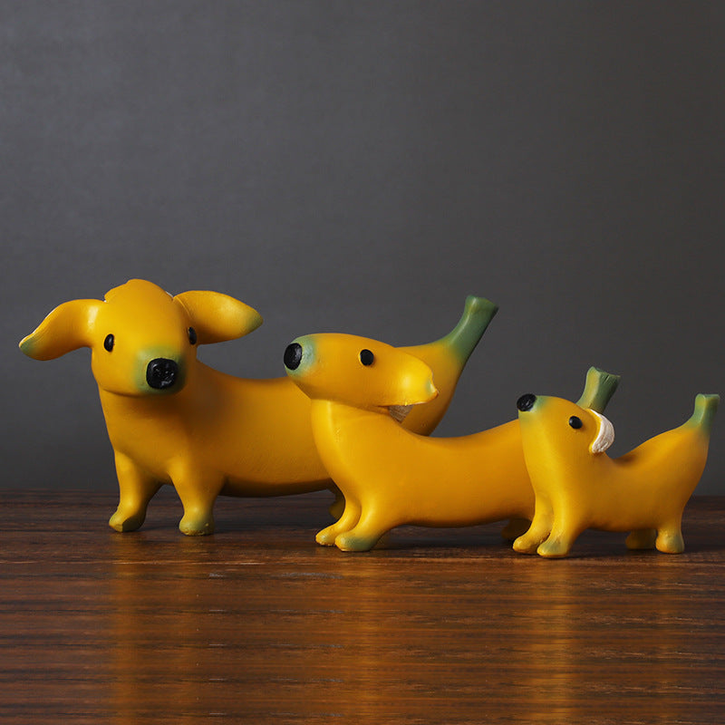 Creative Resin Banana Puppy Porch Home Living Room Decoration Crafts