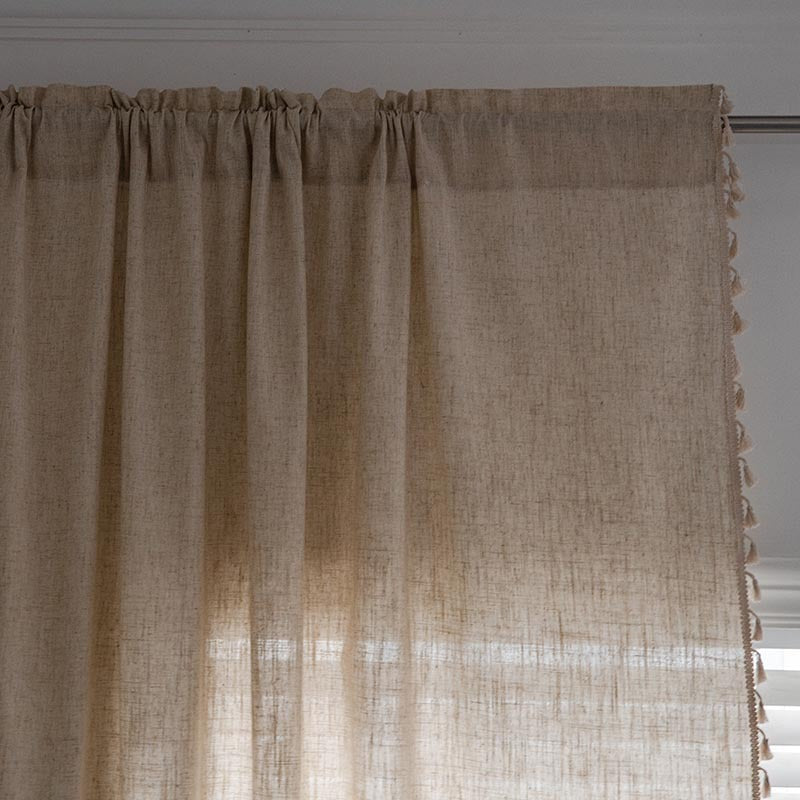 Curtains American Style Simple Pure Color Jute