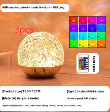 New Water Ripple Projector Night Light Crystal Mood Lamp Bedside