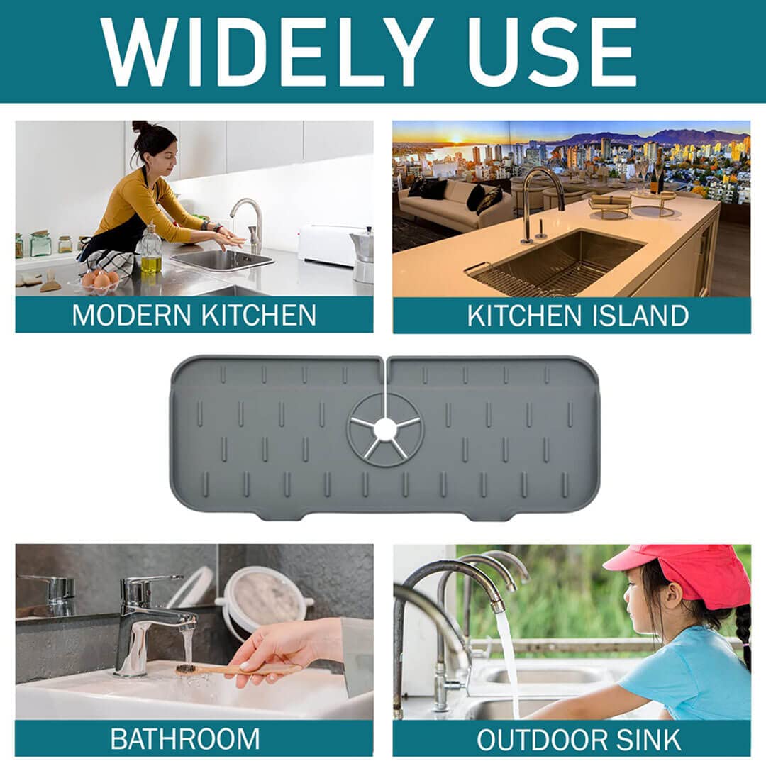Kitchen Silicone Faucet Absorbent Mat Sink Splash Guard Faucet