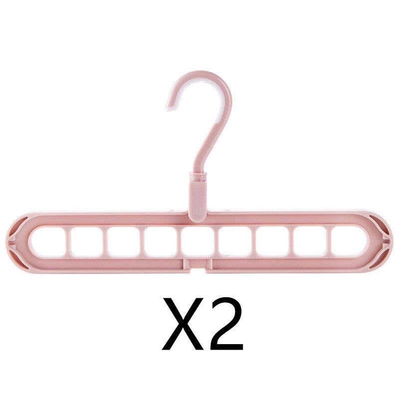 Nine-hole Seamless Folding Simple Storage Hanger For Bedroom