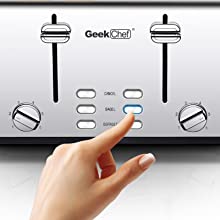 Toaster Stainless Steel Extra-Wide Slot Toaster With Dual Control Panels