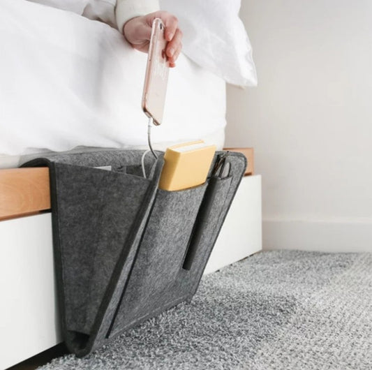 Bed Storage Bag with Pocket Felt Bedside Hanger Table Sofa